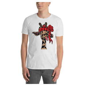 Hipster Giraffe Cotton Unisex T-Shirt