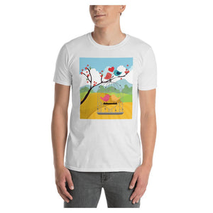 Love Birds Colored Printed T-Shirt