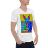 Seaside Pittie Colorful Print V-Neck Unisex T-Shirt