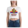 Prickly Cactus Colorful Printed Women's Crop T-Shirt