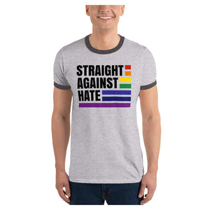 Straight Against Hate Ringer Men's T-Shirt