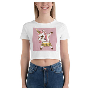 Prepschool Unicorn Side Seamed Women's Crop T-Shirt