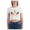 Sparkle Pony Visage Colorful Printed Women's Crop T-Shirt