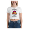 Cupcake Dreams Cotton Side Seamed Women's Crop T-Shirt