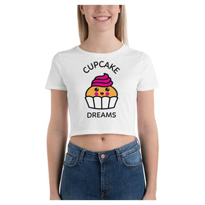 Cupcake Dreams Cotton Side Seamed Women's Crop T-Shirt