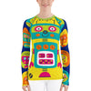 Clifford Robot Brightly Colored Printed Women's Rash Guard