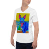 Seaside Pittie Colorful Print V-Neck Unisex T-Shirt