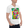 Picasso Colorful Print V-Neck Unisex T-Shirt