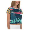 Vegas Cool AOP Stretch Fabric Women's Crop Top Shirt