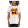 In Love Emoticon Colored Printed T-Shirt