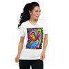 Rainbow Kitty Colorful Print V-Neck Unisex T-Shirt