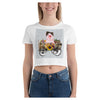 Fall Harvest Colorful Printed Women's Crop T-Shirt