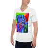 Starburst Colorful Print V-Neck Unisex T-Shirt