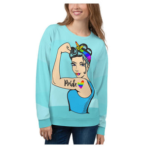Caucasian Prideful Rosie All Over Print Unisex Sweatshirt