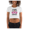 Glitter Heart Bandit Colorful Printed Women's Crop T-Shirt