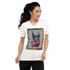 The Hipster Colorful Print V-Neck Unisex T-Shirt