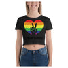Love Wins Crop Side Seamed Women's T-Shirt