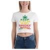 Keep Calm Cotton Side Seamed Women's Crop T-Shirt