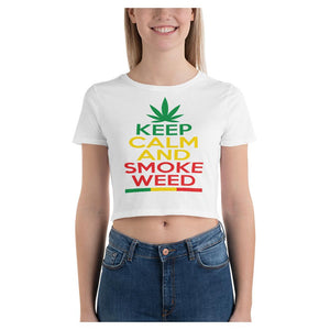 Keep Calm Cotton Side Seamed Women's Crop T-Shirt