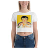 Floral Flapper Girl Crop Women's T-Shirt