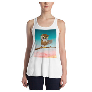Stormy Owl Women's Racerback Tank with Printed Design