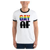 Gay AF Ringer Semi-Fitted Men's T-Shirt