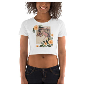 Sensibility Butterfly Side Seamed Women's Crop T-Shirt