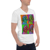 Bulldog King Colorful Print V-Neck Unisex T-Shirt