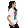 Rainbow Kitty Colorful Print V-Neck Unisex T-Shirt