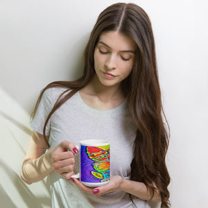 Rave Kitty Microwave Safe Colorful Printed Mug, 15 oz