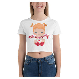 Valentine Baby Cotton Side Seamed Women's Crop T-Shirt