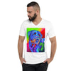 Starburst Colorful Print V-Neck Unisex T-Shirt