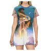 Mother Moon Colorful Printed Women's T-shirt Dress