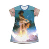 Mother Moon Colorful Printed Women's T-shirt Dress