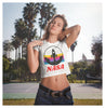 Nasa Colorful Printed Women's Crop T-Shirt