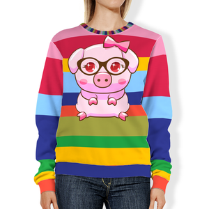 Comfy Lucky Pig French Terry Crew Neck Unisex Sweatshirt