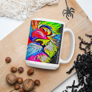 Rainbow Kitty Microwave Safe Colorful Printed Mug, 15 oz