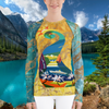 Swan Lake Olympus Brightly Colored Printed Women's Rash Guard