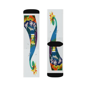 Swan Lake Socks with Sublimated Colorful Design