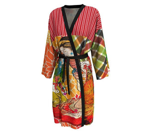 The Confidante Knit Bamboo Chiffon Fabric Color Printed Robe