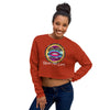 Read My Lips Ribbed Crew Neckline Women's Crop Sweatshirt