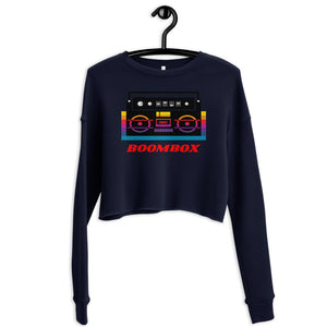 Bombastic Boombox Dropped Shoulder Cut Women's Crop Sweatshirt