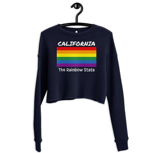 Rainbow State California Crew Neck Women's Crop Sweatshirt